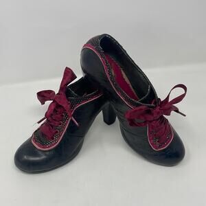 Poetic License Shortie Boot ribbon lace up heels women’s 38/7 US